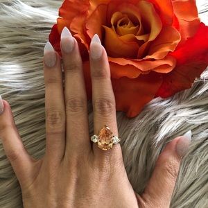 Teardrop Citrine Ring